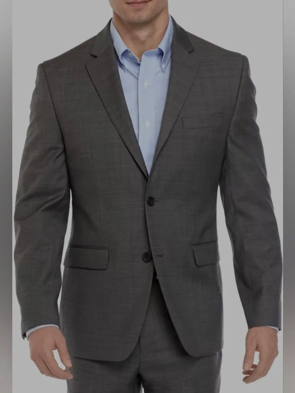 Men's Crown & Ivy Wool Blend Suit NWOT 38 SHORT Pants 32x30 Heathered Gray